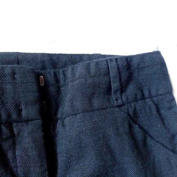 Navy Straight Leg Wool Trousers Dress Pants - Picture 4 of 5